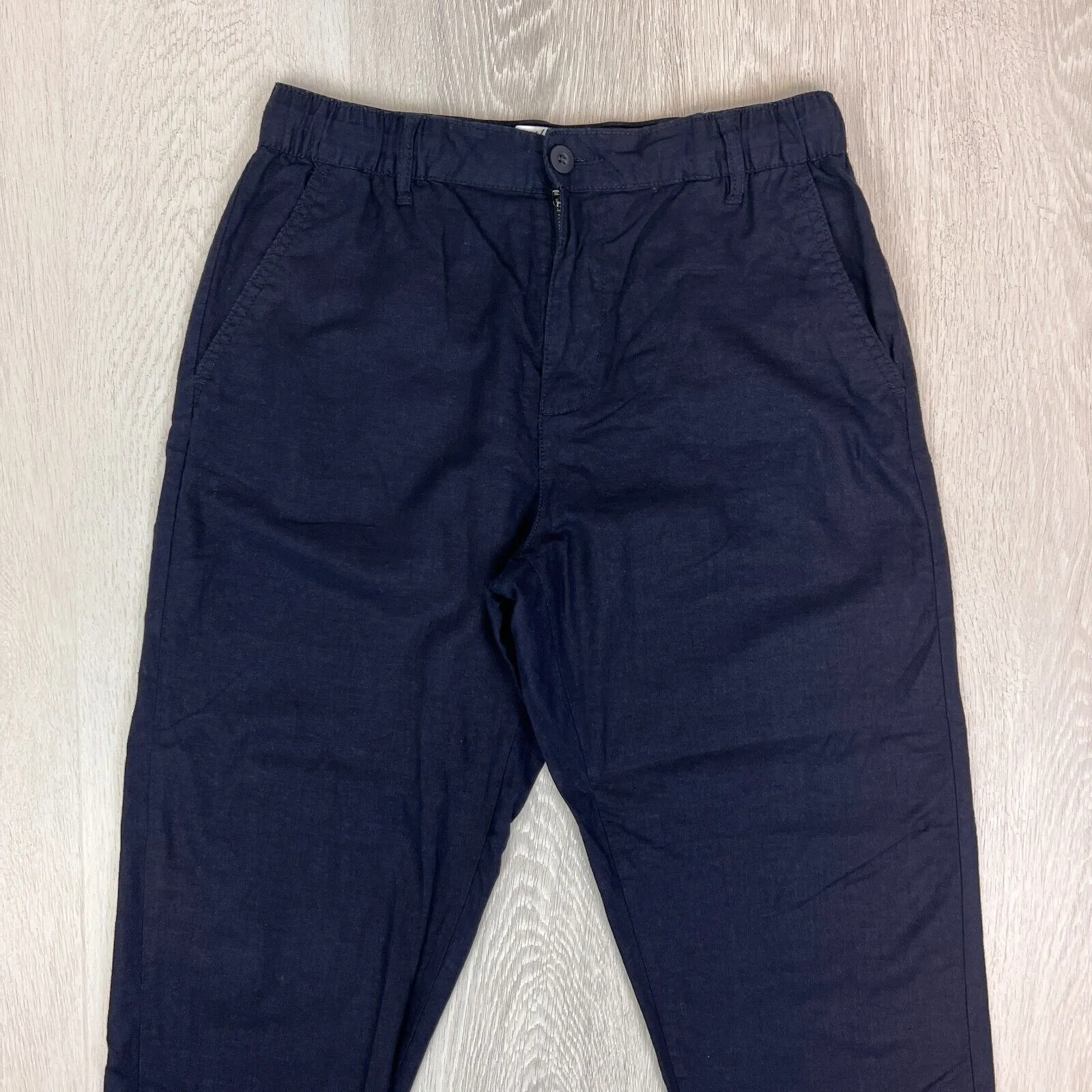 Celio Navy Blue Linen Blend Pants Size 32
