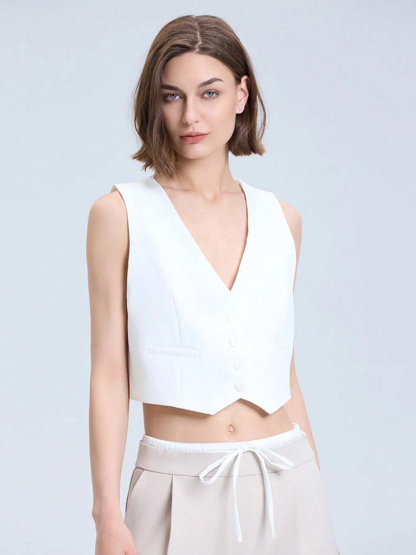 Chaleco sin mangas estilo occidental para mujer