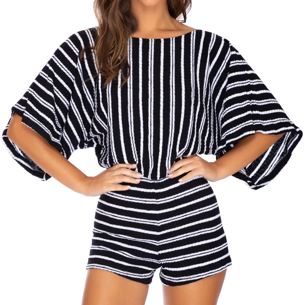 CHAMPAGNE POP - Open Shoulder Romper