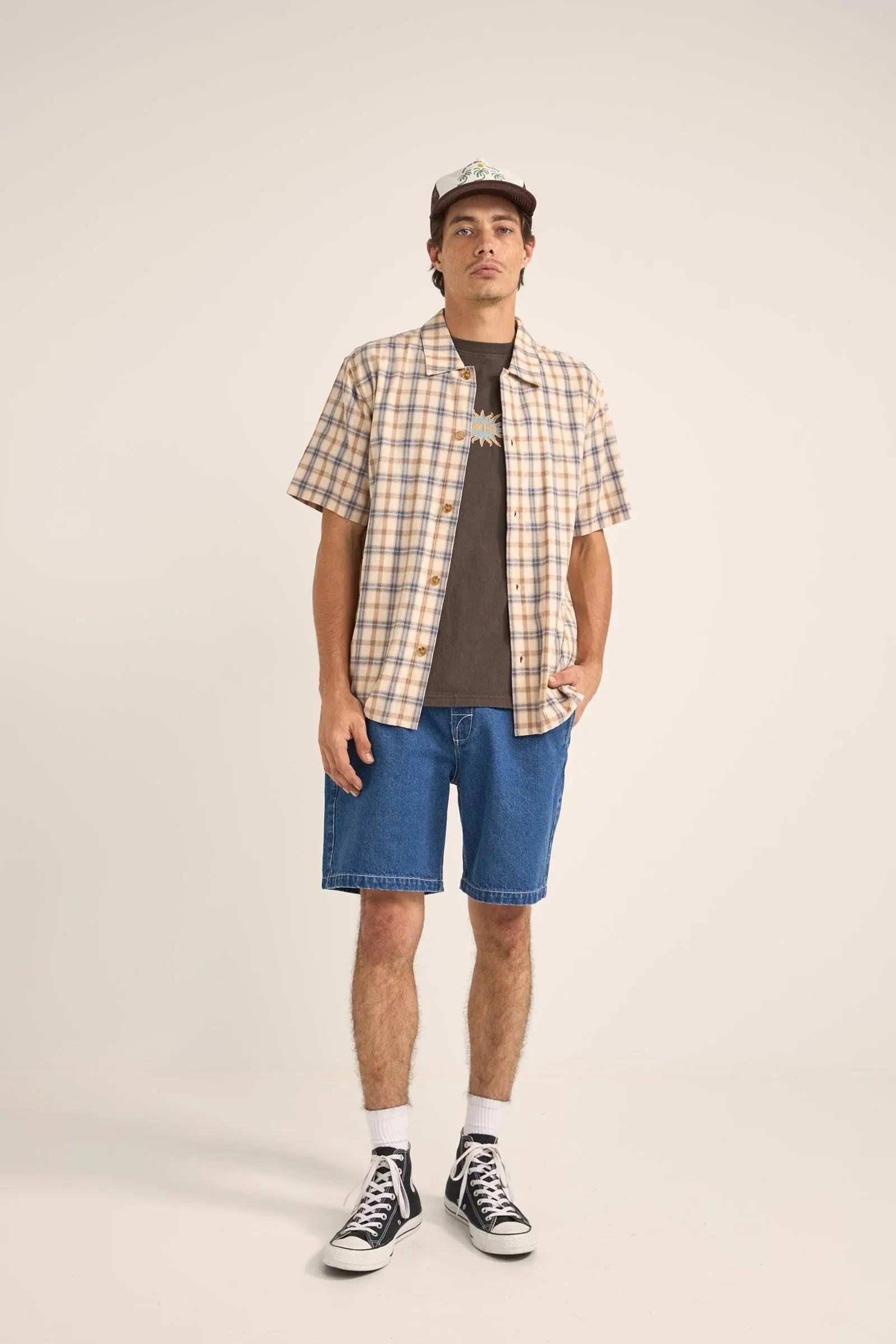 Check Short Sleeve Shirt - Natural