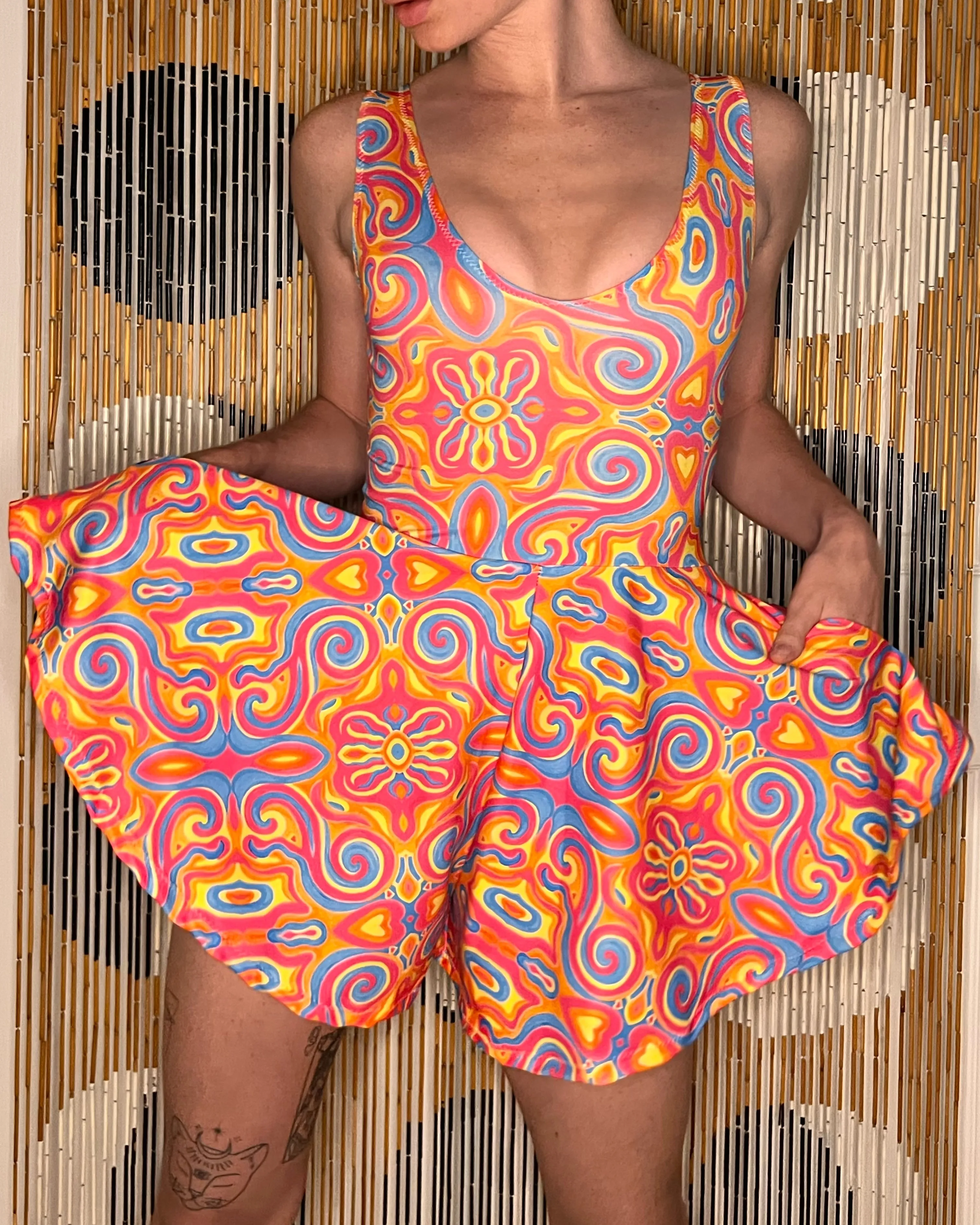 Choose A Design: Flare Shorts Athletic Romper [With Pockets] (Custom Handmade Order)