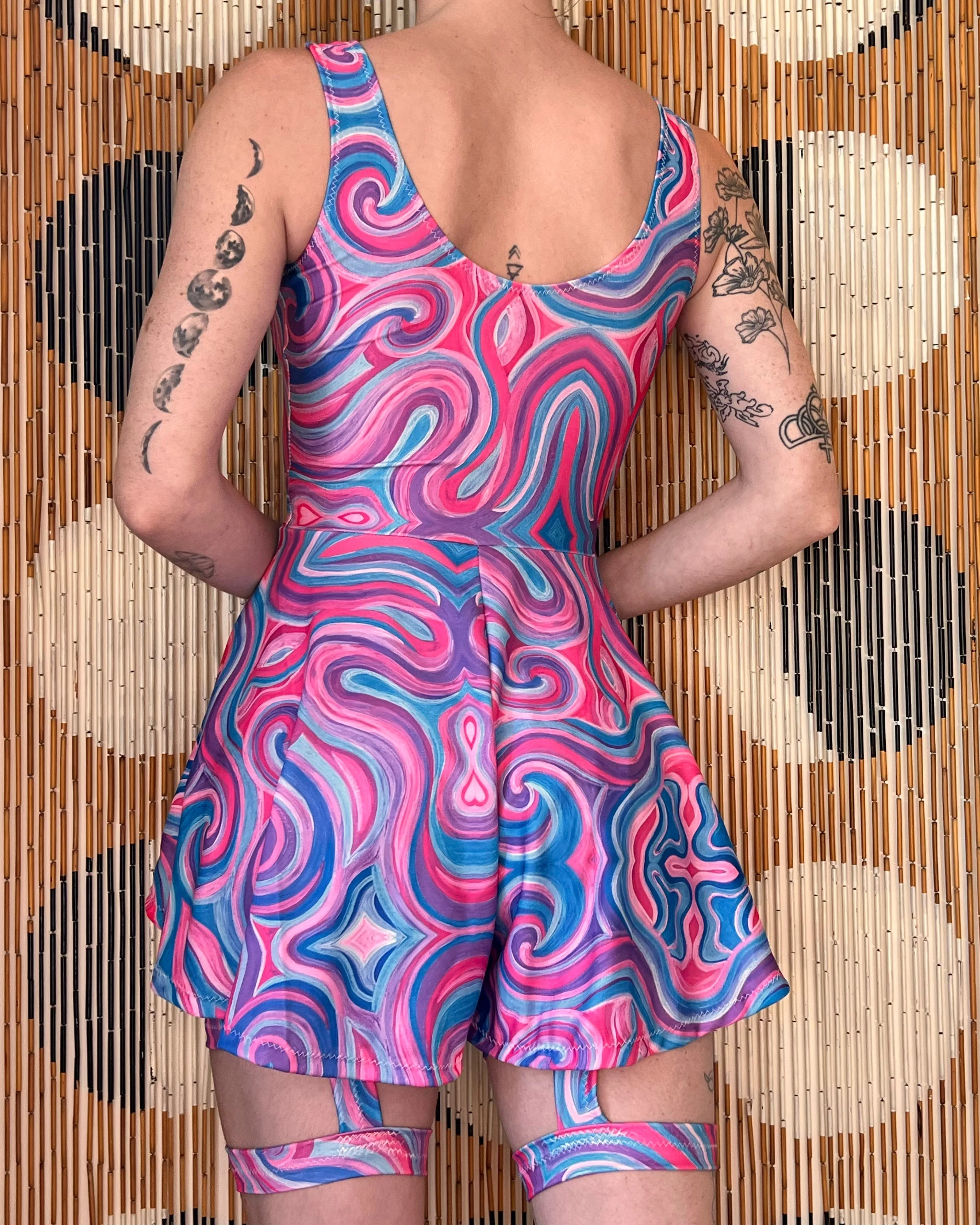 Choose A Design: Flare Shorts Romper/Garters Outfit [2 Piece Set, 2 Pockets] (Custom Handmade Order)