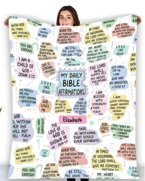 Christianartbag Blanket, Daily Bible Affirmations, Christian Blanket, Personalized Blanket.CABBK0923