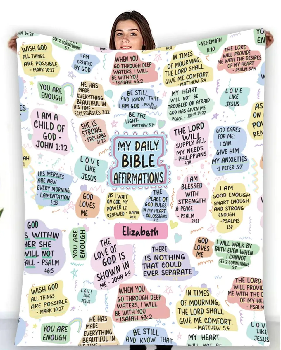 Christianartbag Blanket, Daily Bible Affirmations, Christian Blanket, Personalized Blanket.CABBK0923