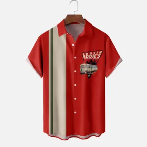 Christmas Cousin Eddies Chest Pocket Bowling Shirt