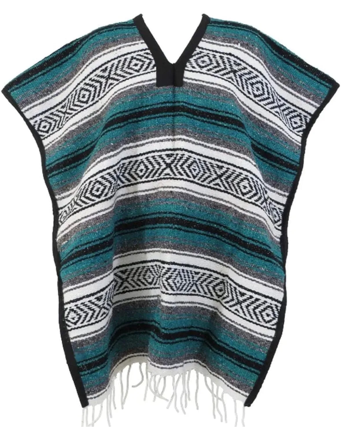 Classic Mexican Blanket Poncho