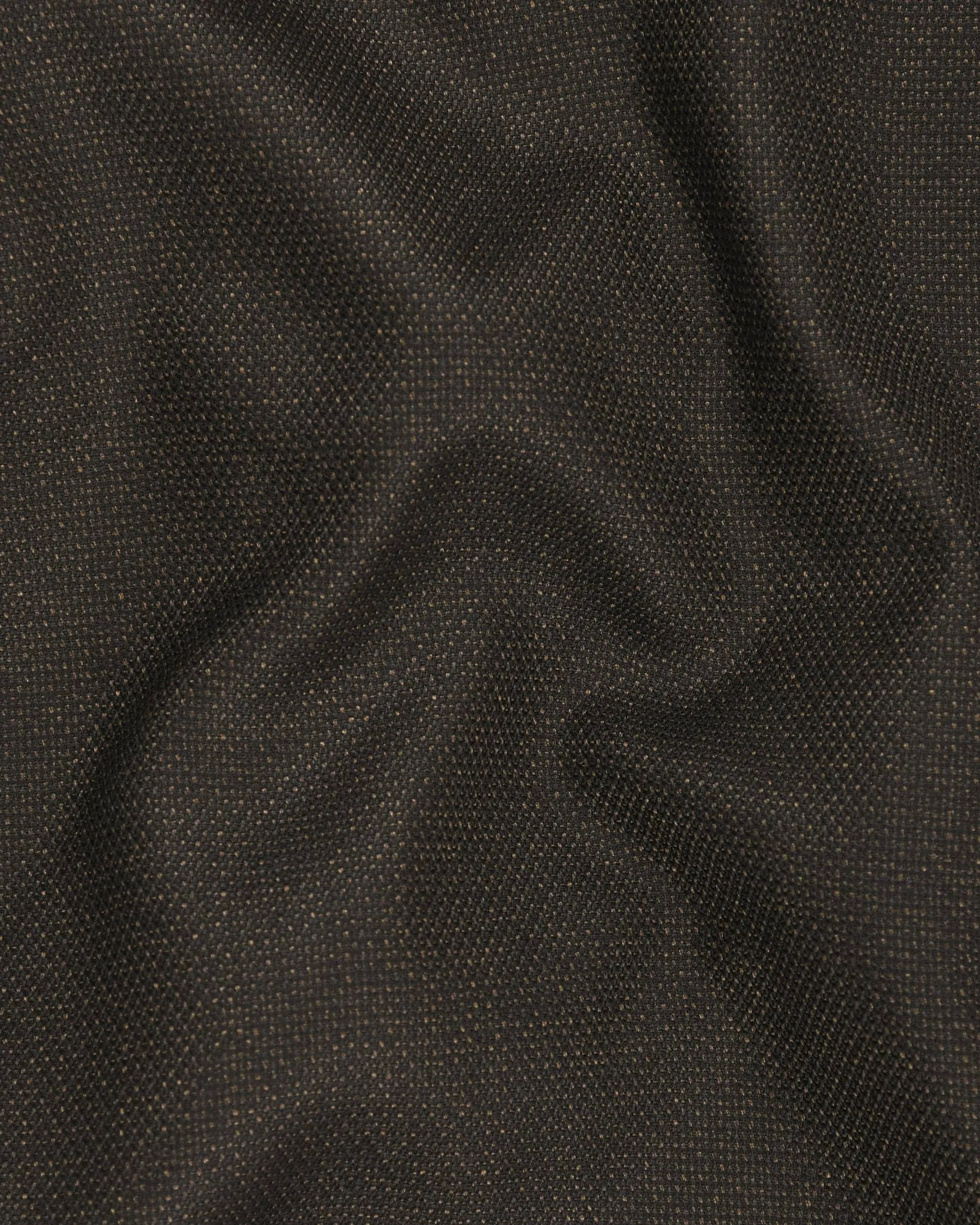 Coffee Brown Textured Cross Buttoned Bandhgala/Mandarin Wool blend Blazer