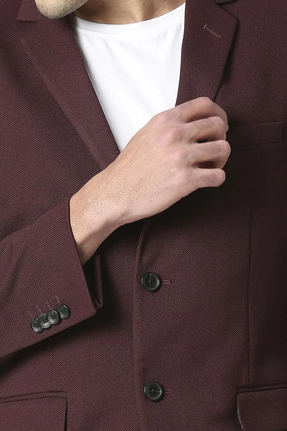 Comfort Fit Self Structure Knit Blazers