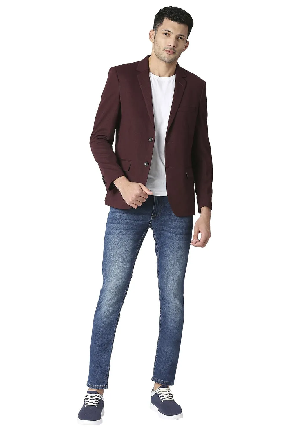 Comfort Fit Self Structure Knit Blazers