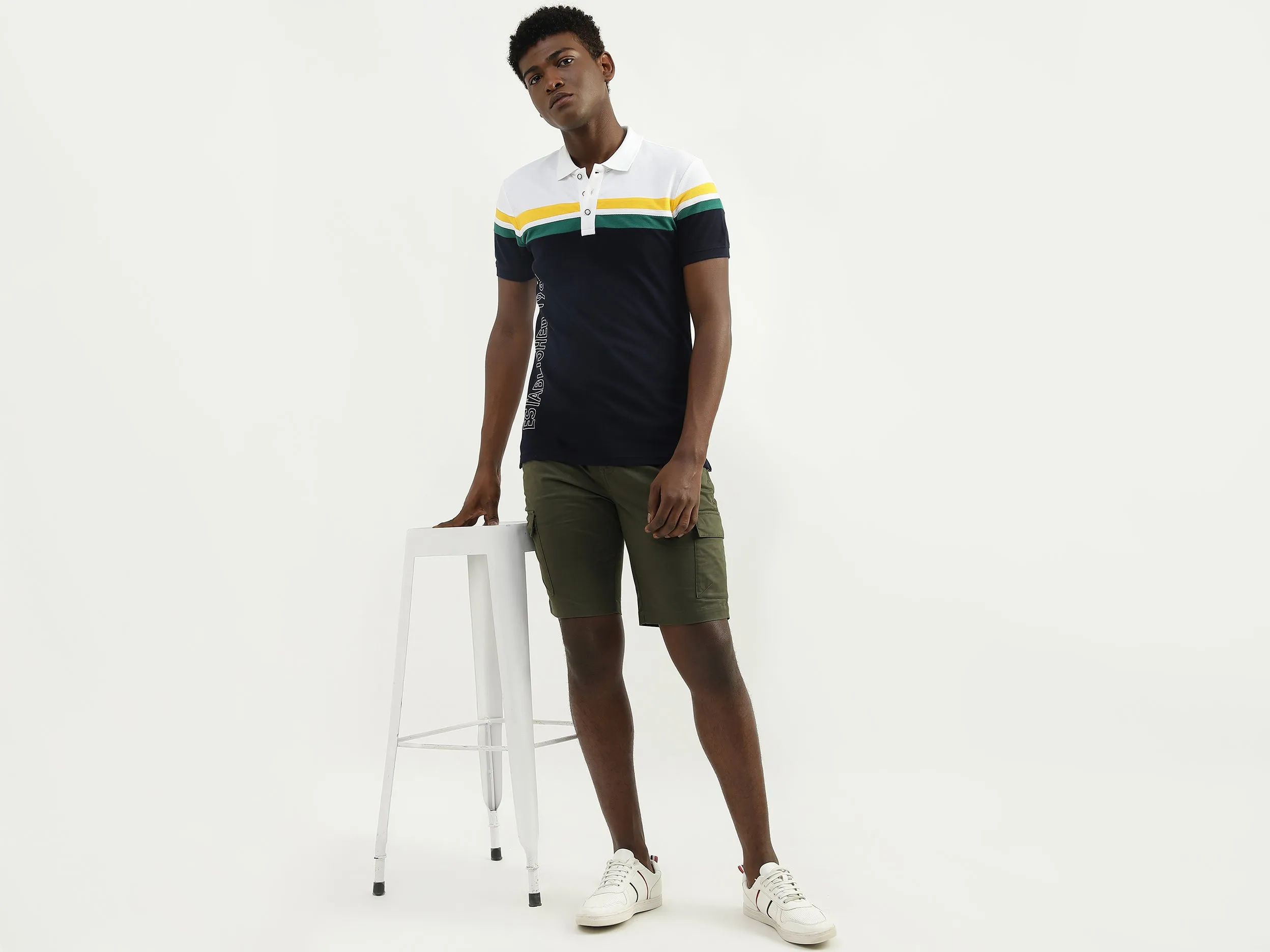 Cotton Printed Polo Collar Mens T-shirts