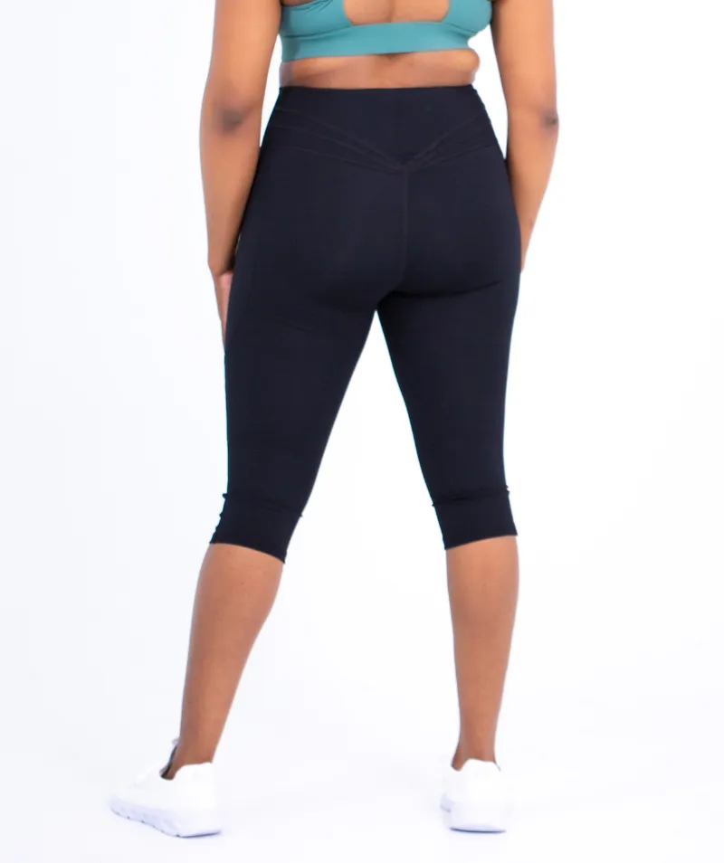 Cropped Pocket Legging | Black