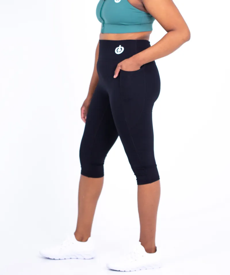 Cropped Pocket Legging | Black