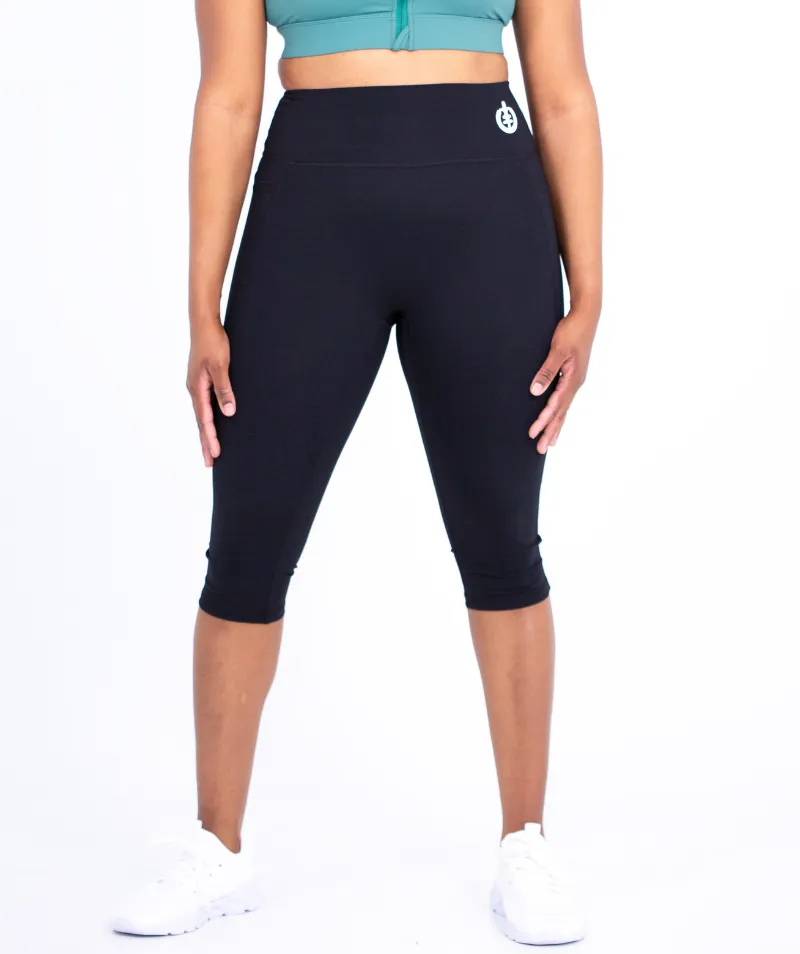 Cropped Pocket Legging | Black