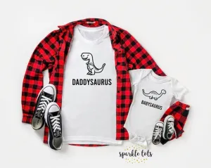 Daddy & Me Dinosaur Matching T-Shirts | Daddysaurus & Babysaurus Personalised Father & Child Set
