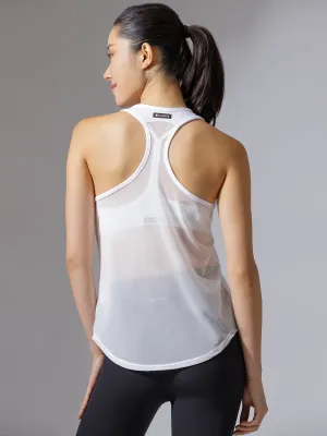 DAYTONA MESH BACK SINGLET, WHITE/WHITE MESH