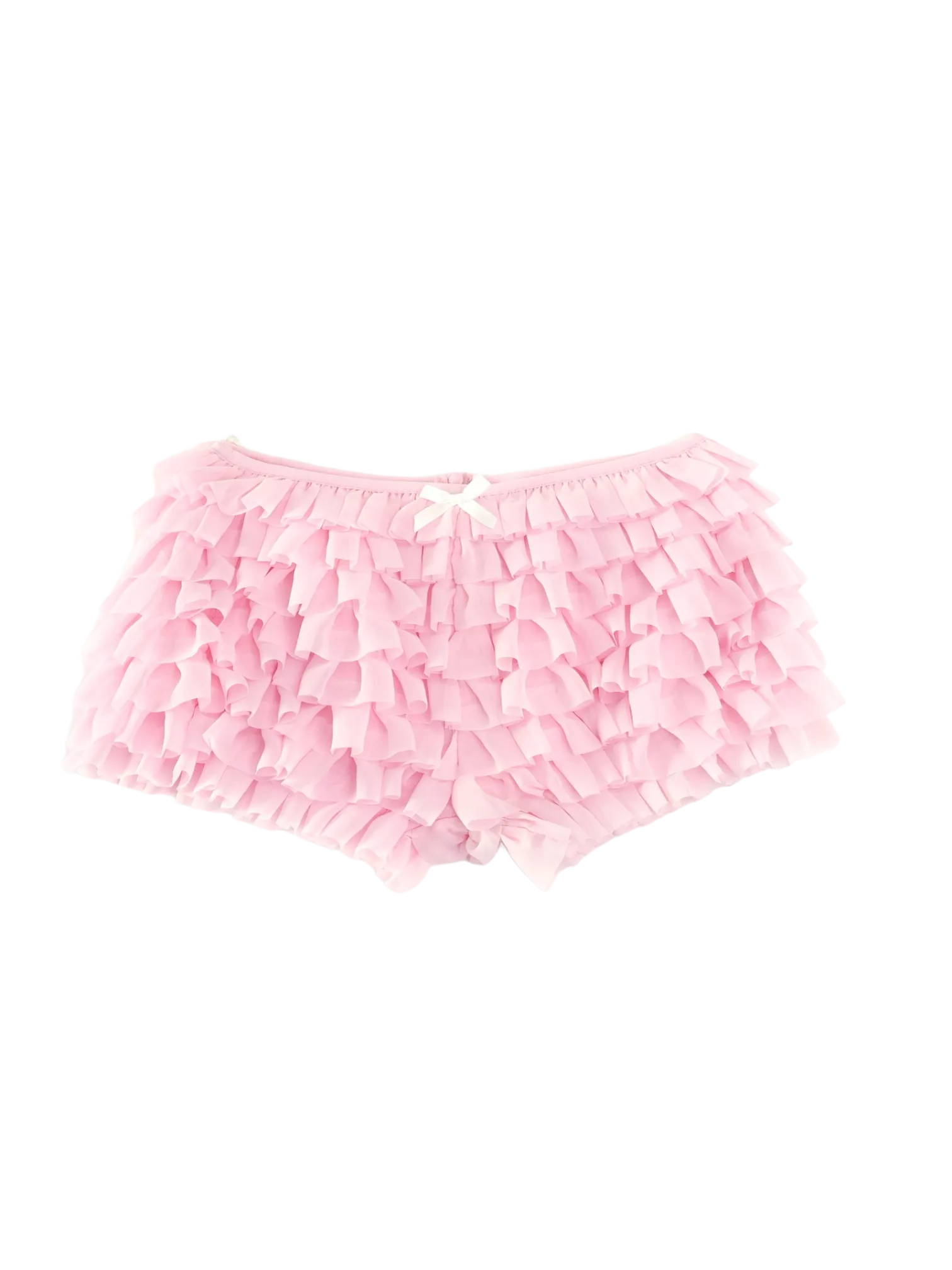 Delicate Pink Chiffon Ruffles Shorts