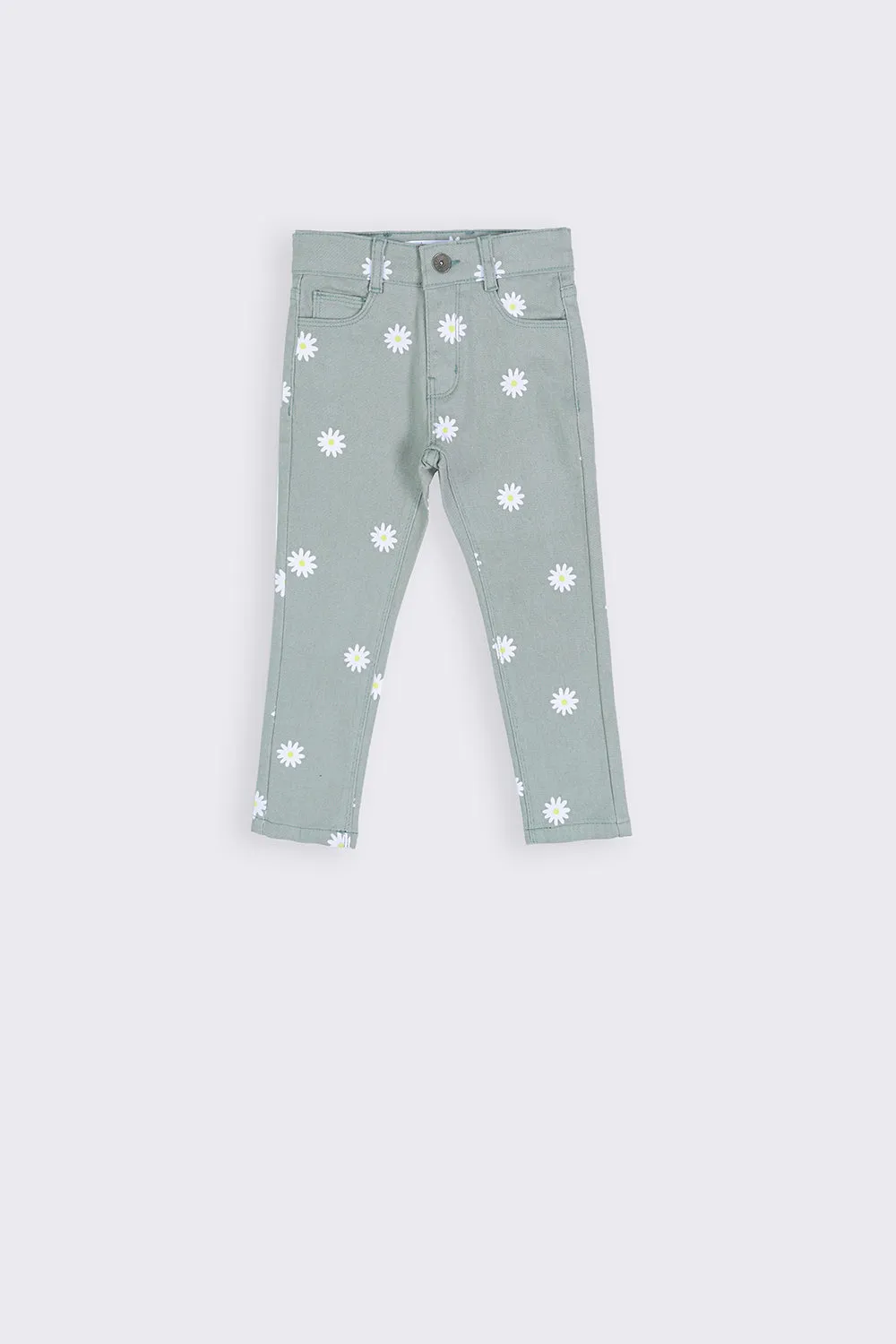DENIM PENT - FLORAL