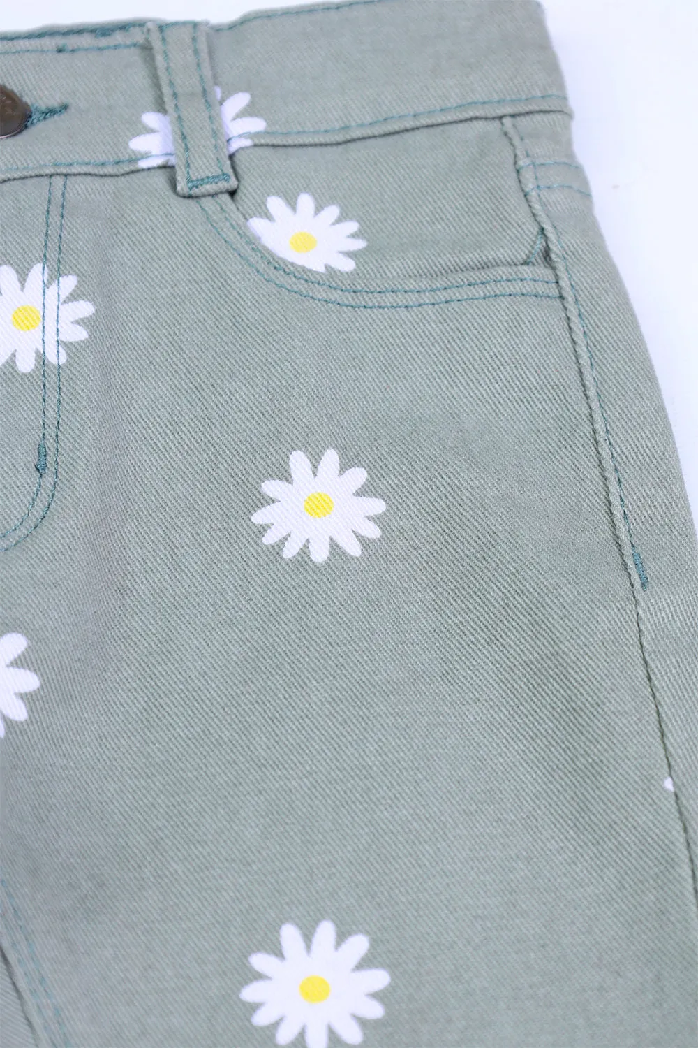DENIM PENT - FLORAL