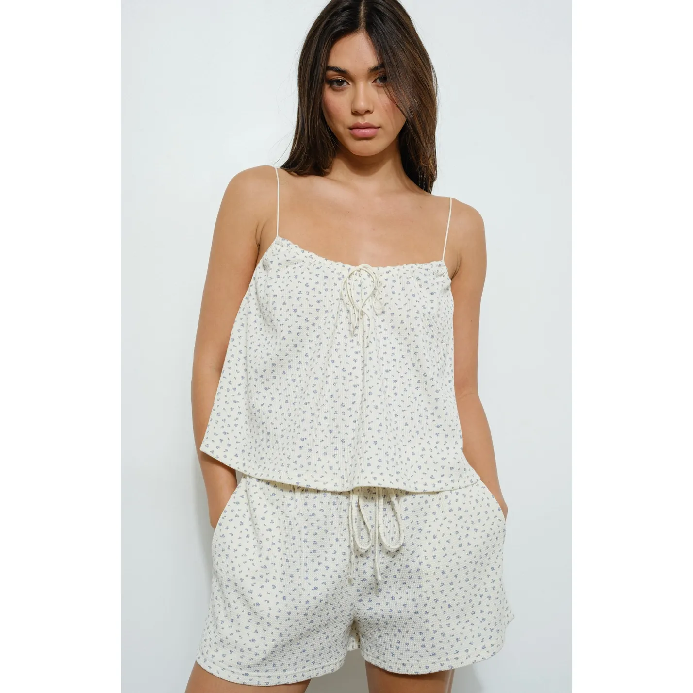 Ditsy Waffle Print Cami