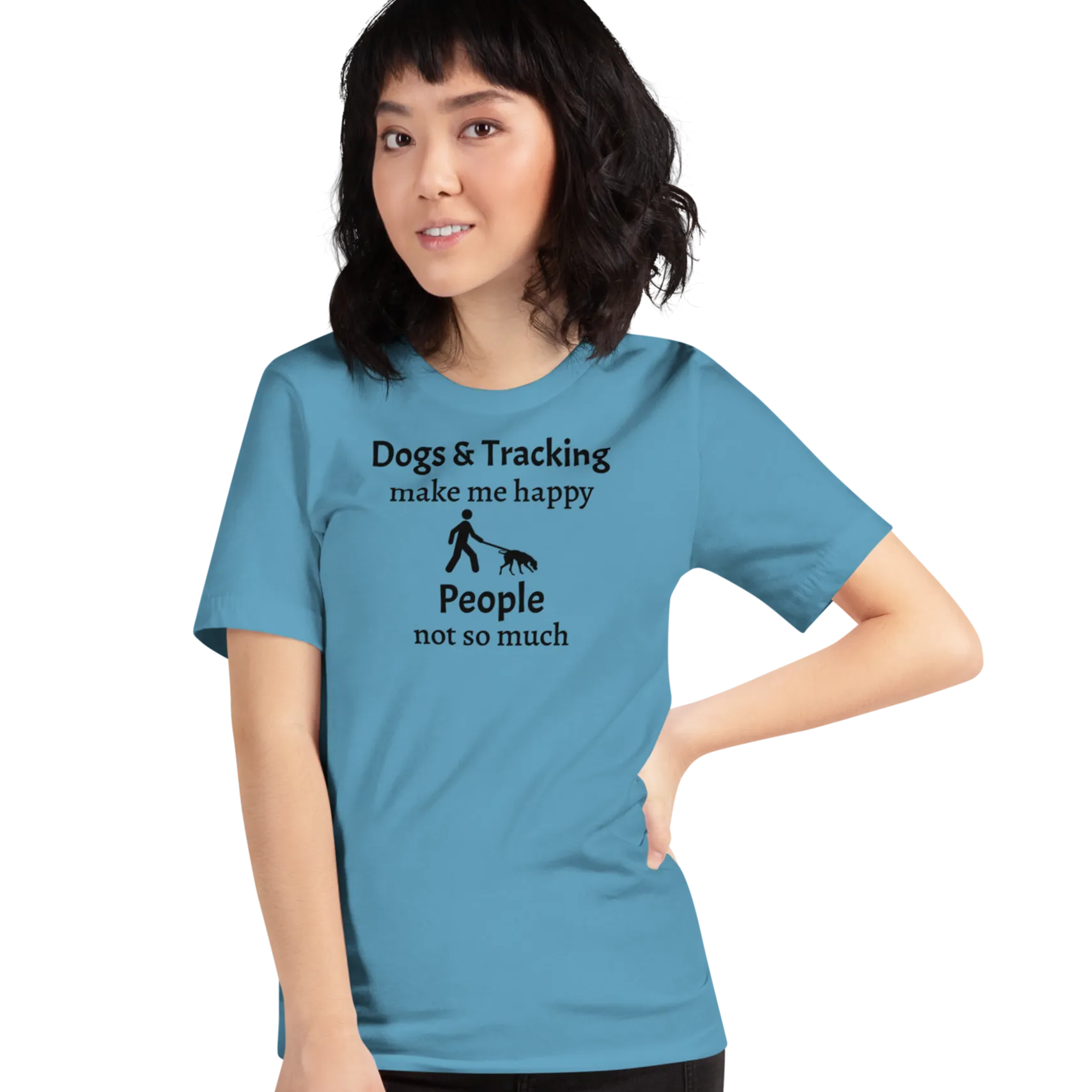 Dogs & Tracking Make Me Happy T-Shirts - Light