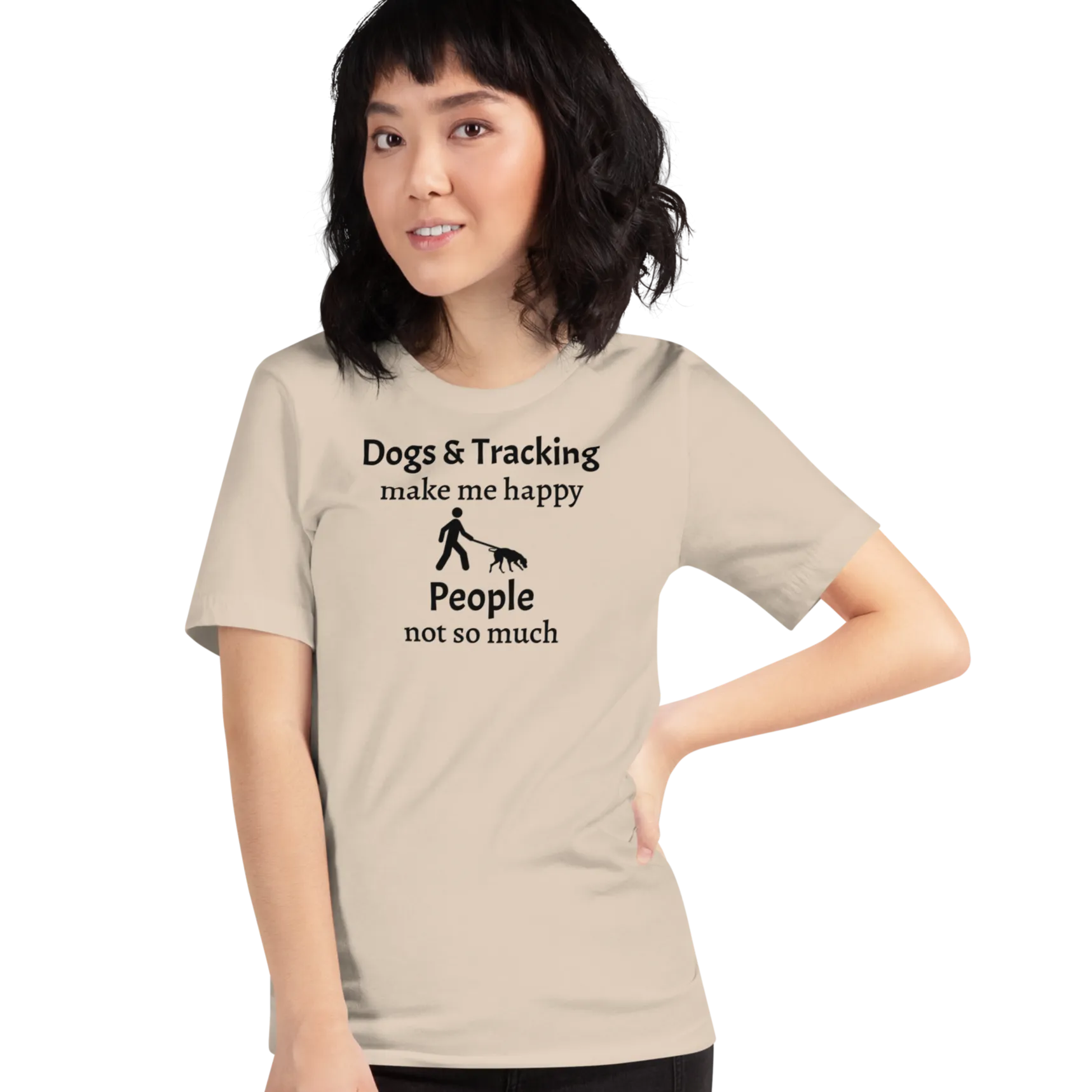 Dogs & Tracking Make Me Happy T-Shirts - Light