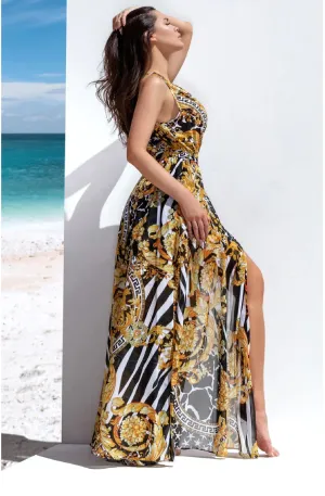 DOLCESSA Barocco Crystal Maxi Dress