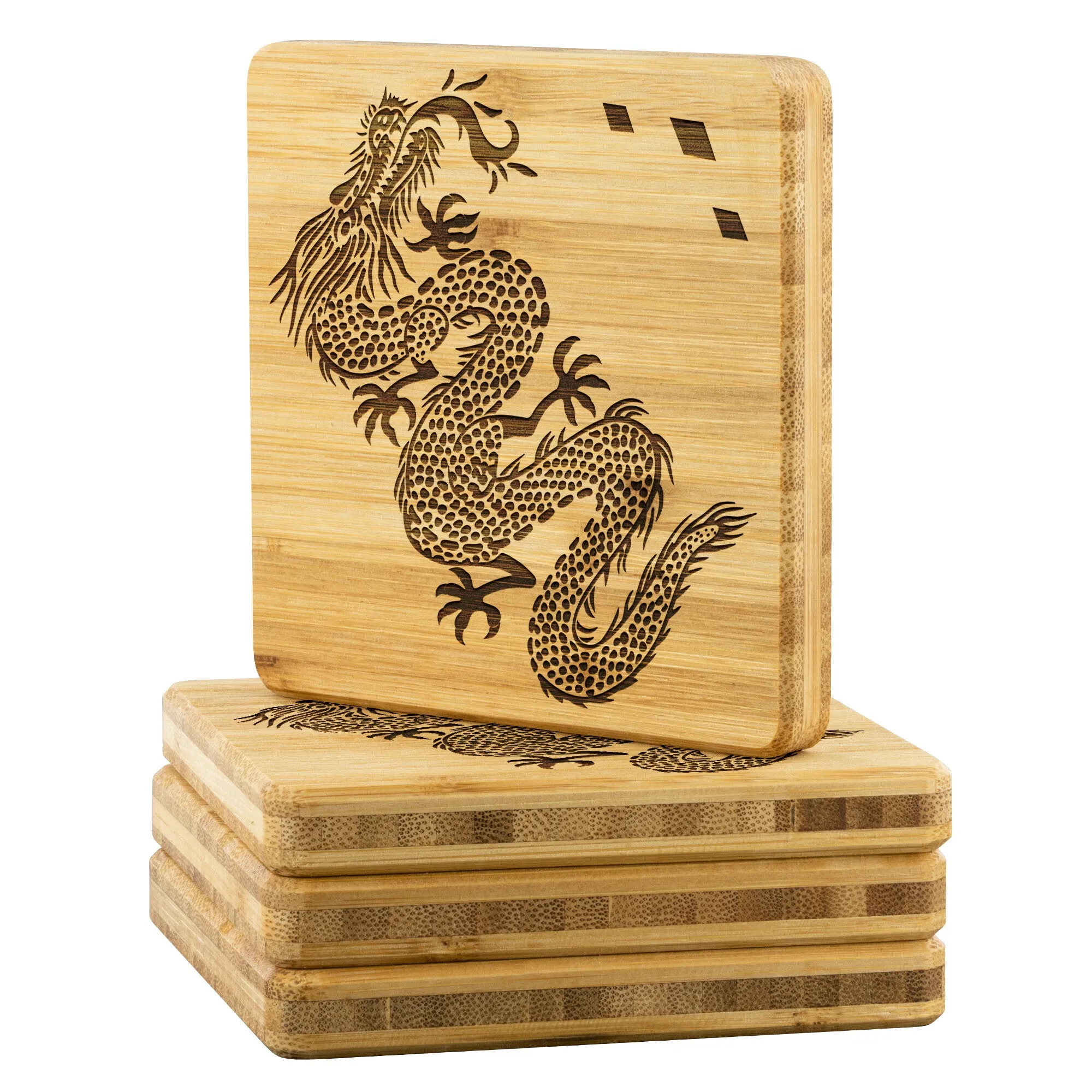 Dragon | Etched On Bamboo Coaster