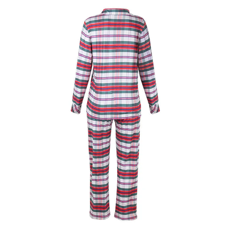 Dream Haven Plaid Long Sleeve Button-Up Pajama Set