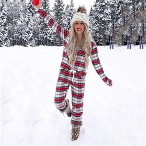 Dream Haven Plaid Long Sleeve Button-Up Pajama Set