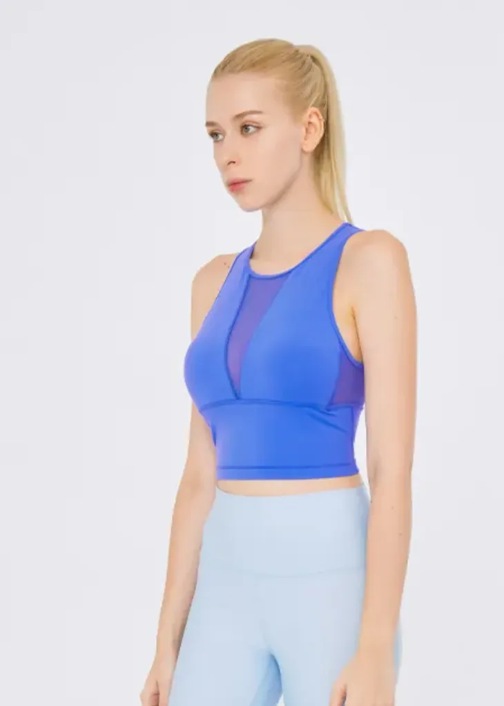 easyoga LA-VEDA Noble Cropped Tank - B2 Blue