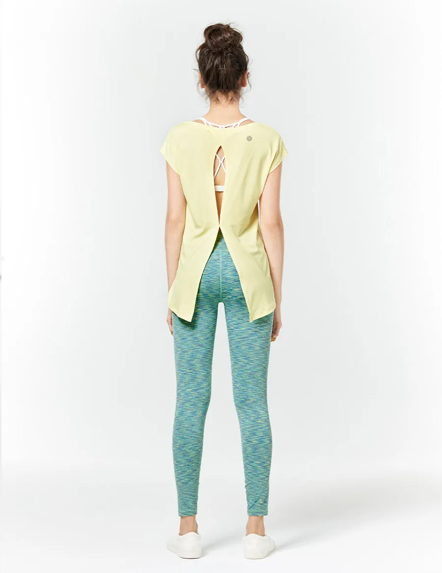 easyoga LA-VEDA Twiggy Core Tights3 - D57 Dark/Light Green Stripe