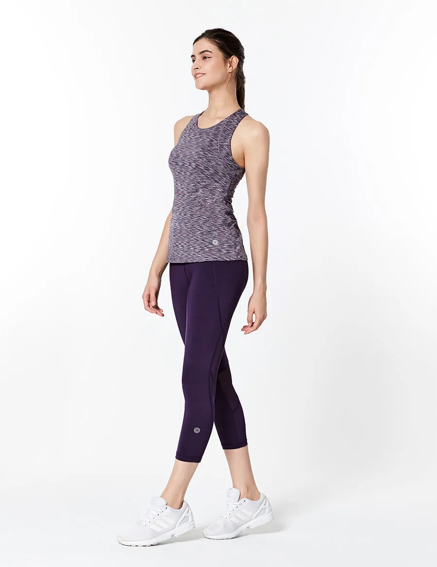 easyoga LESPIRO Gentle Warrior Tank - D61 Navy Purple Stripe