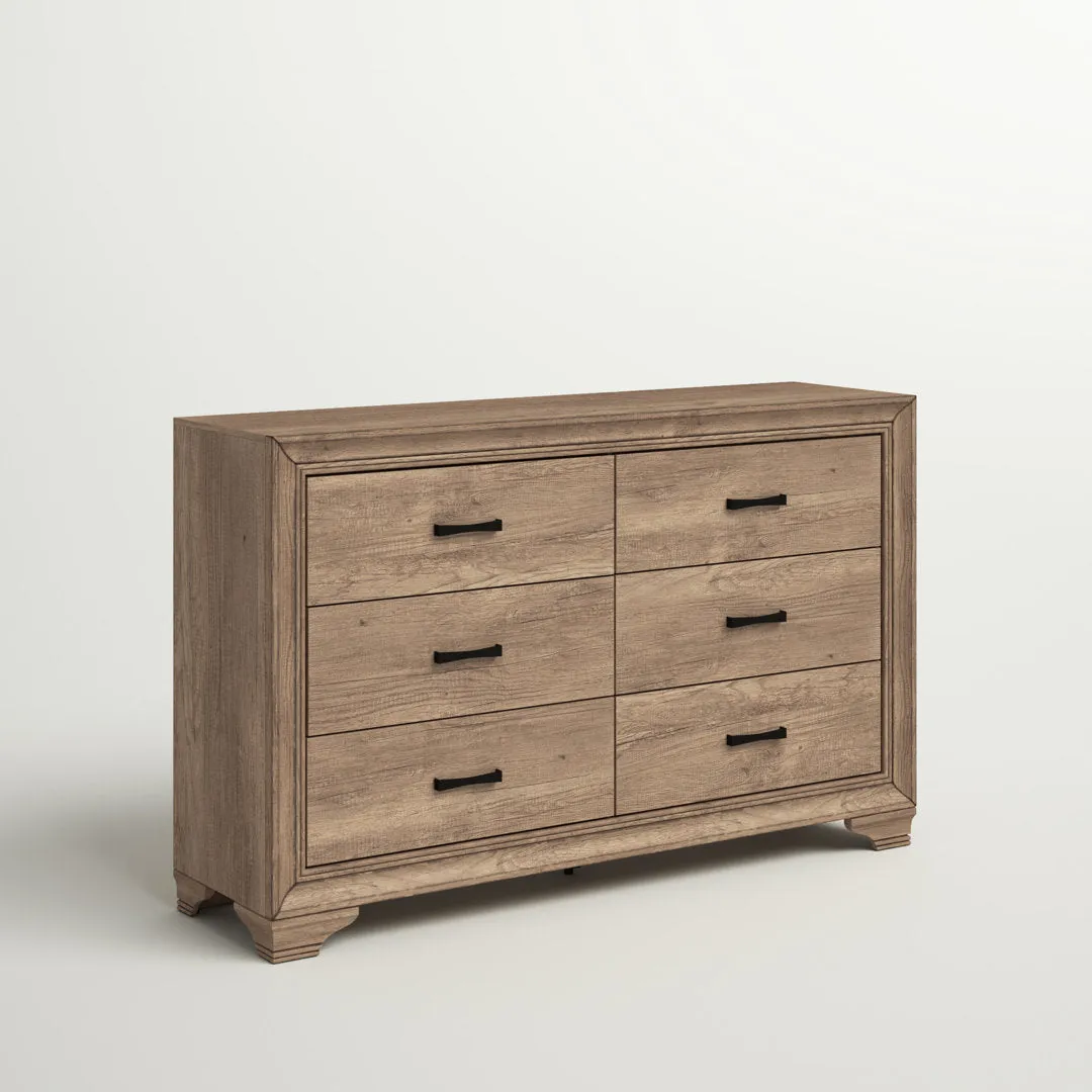 Eleora 6 Drawer 58" W Double Dresser Sand & Stable™