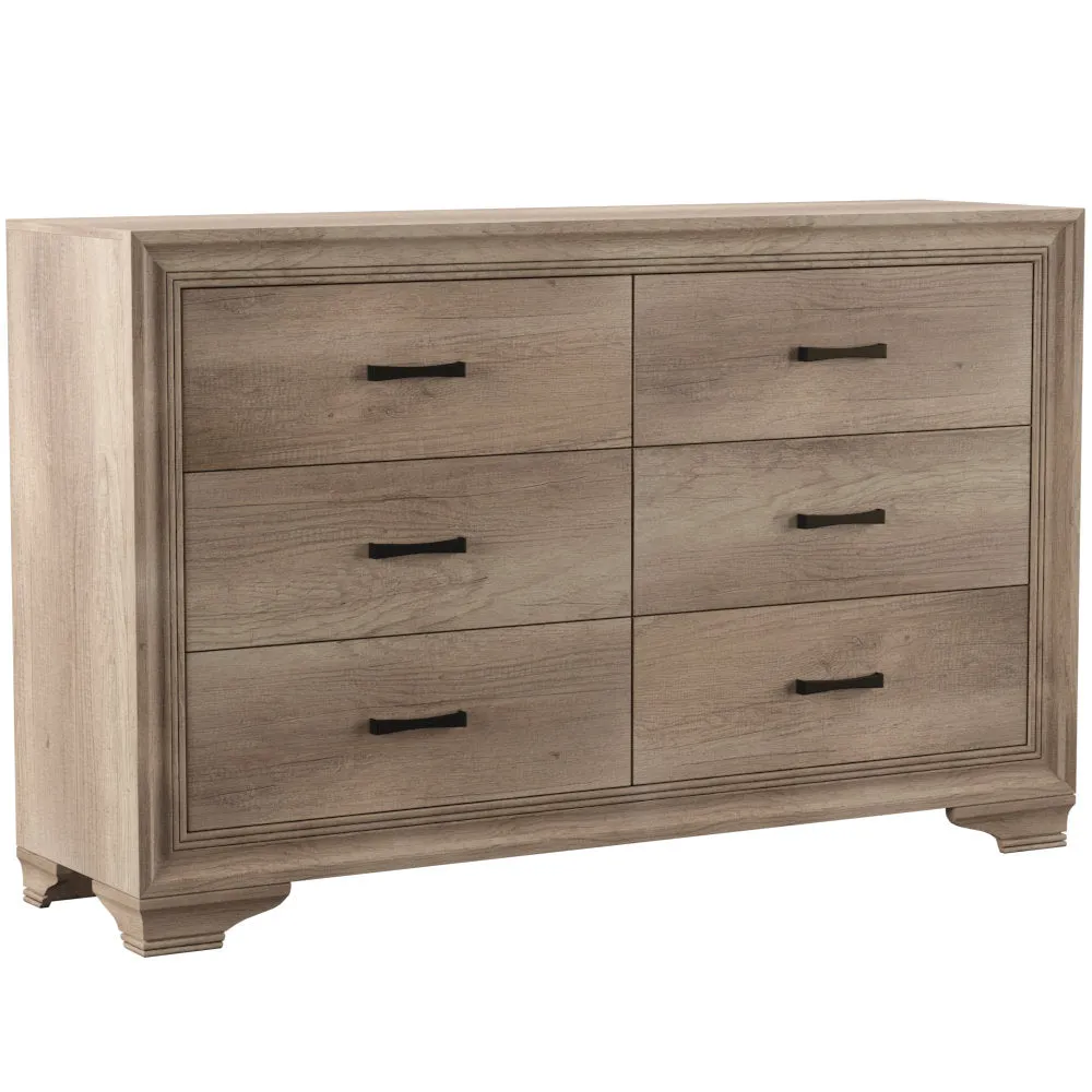 Eleora 6 Drawer 58" W Double Dresser Sand & Stable™