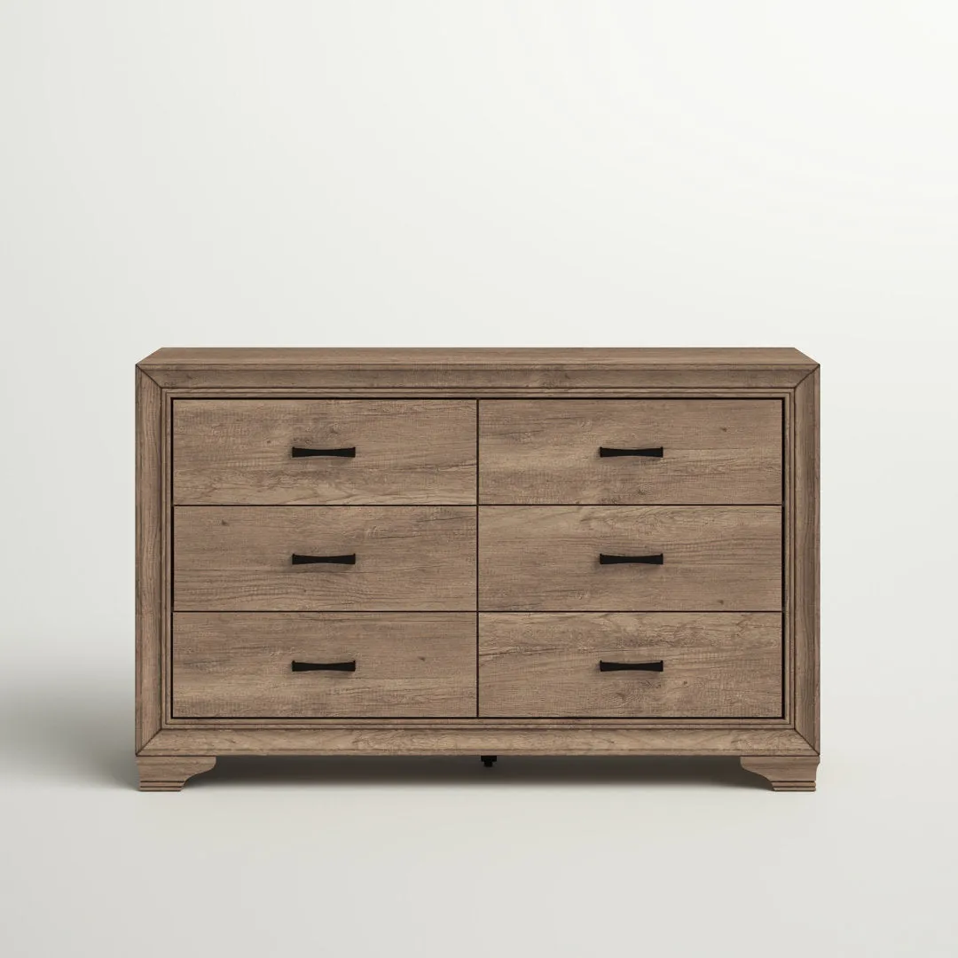 Eleora 6 Drawer 58" W Double Dresser Sand & Stable™