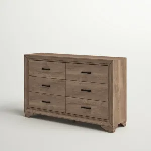 Eleora 6 Drawer 58" W Double Dresser Sand & Stable™