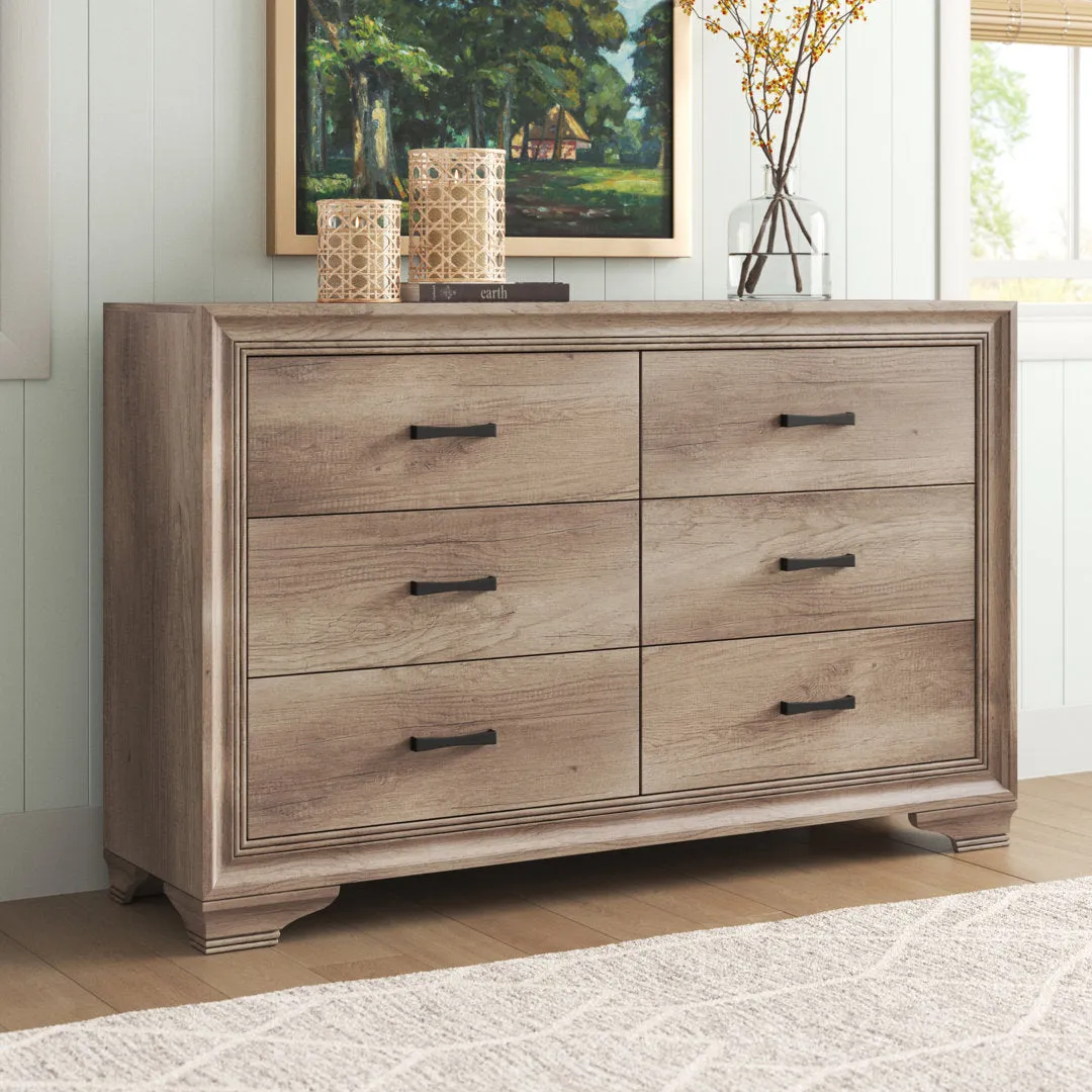 Eleora 6 Drawer 58" W Double Dresser Sand & Stable™