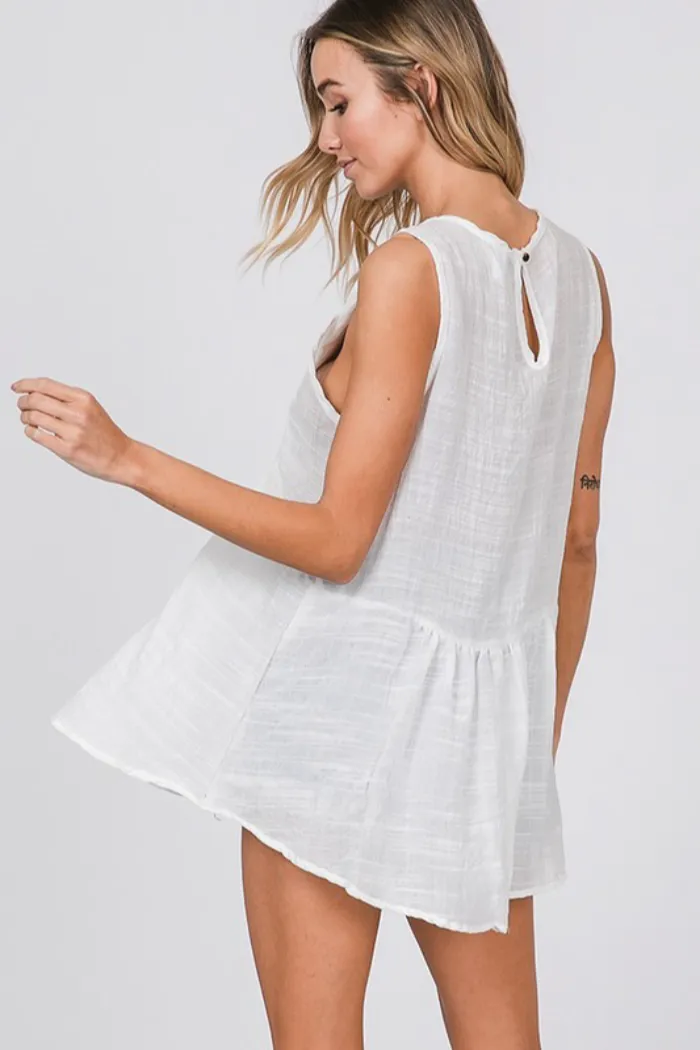 Embroidered Flowy Top