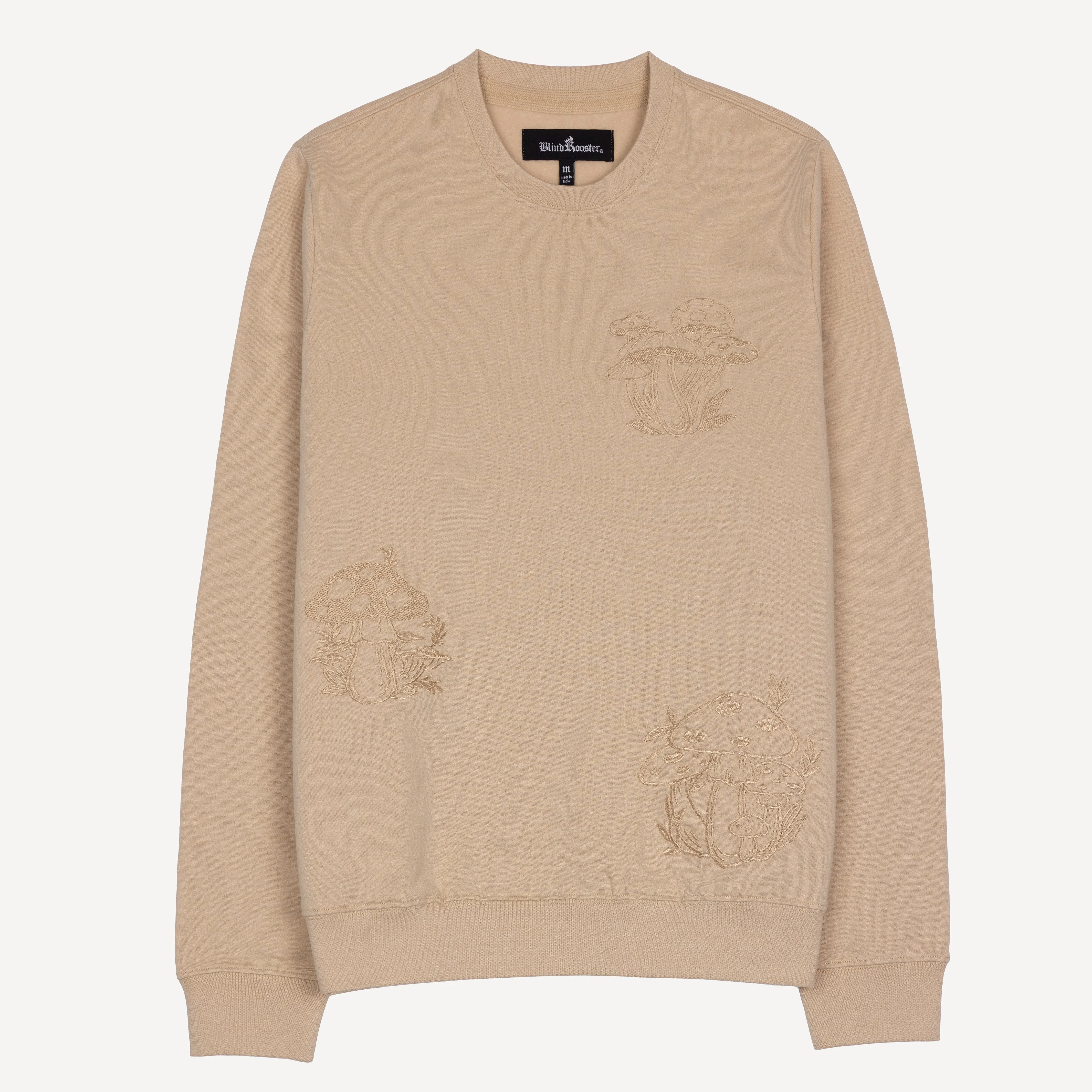 Embroidered Front Sweatshirt  - Sand / Mushroom Elements
