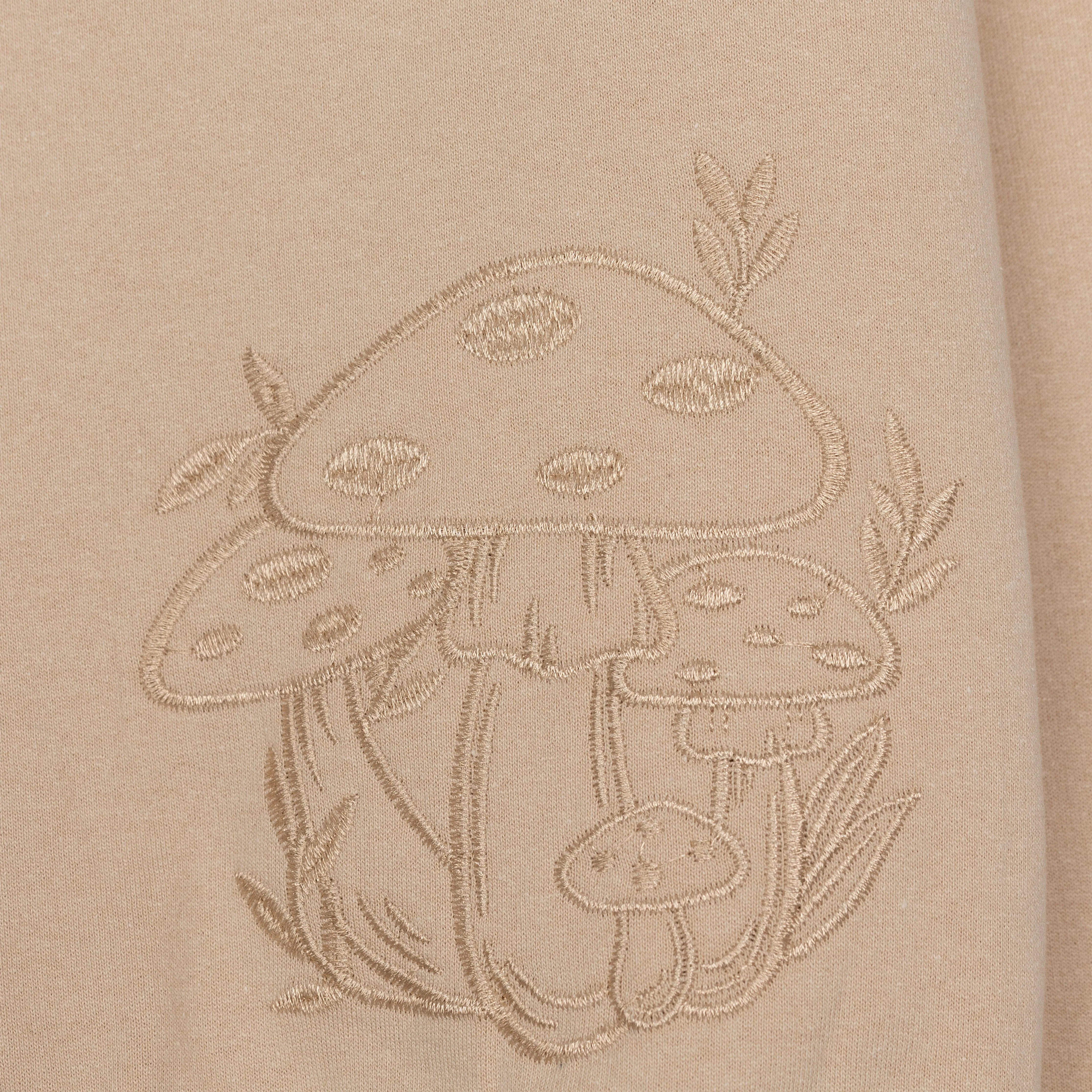 Embroidered Front Sweatshirt  - Sand / Mushroom Elements