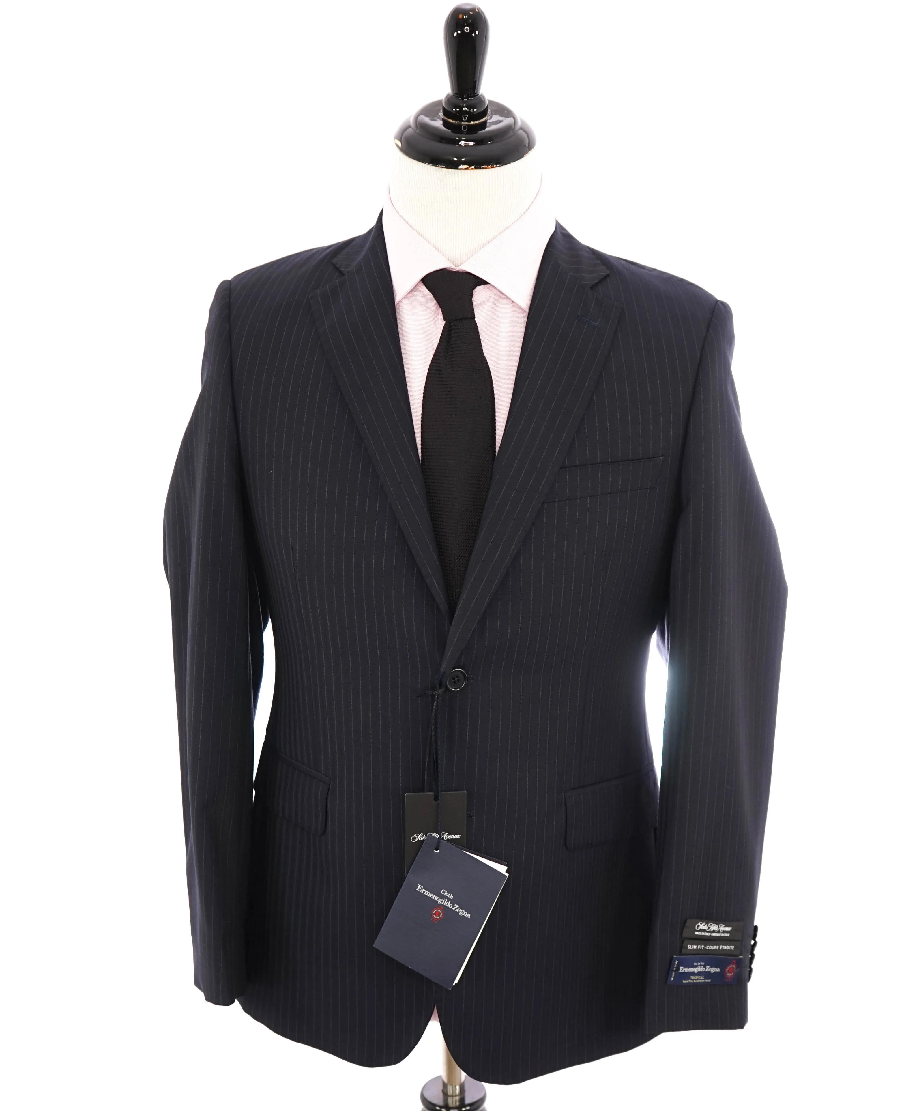 ERMENEGILDO ZEGNA - By SAKS FIFTH AVENUE "Slim" Chalk Stripe Suit - 38R