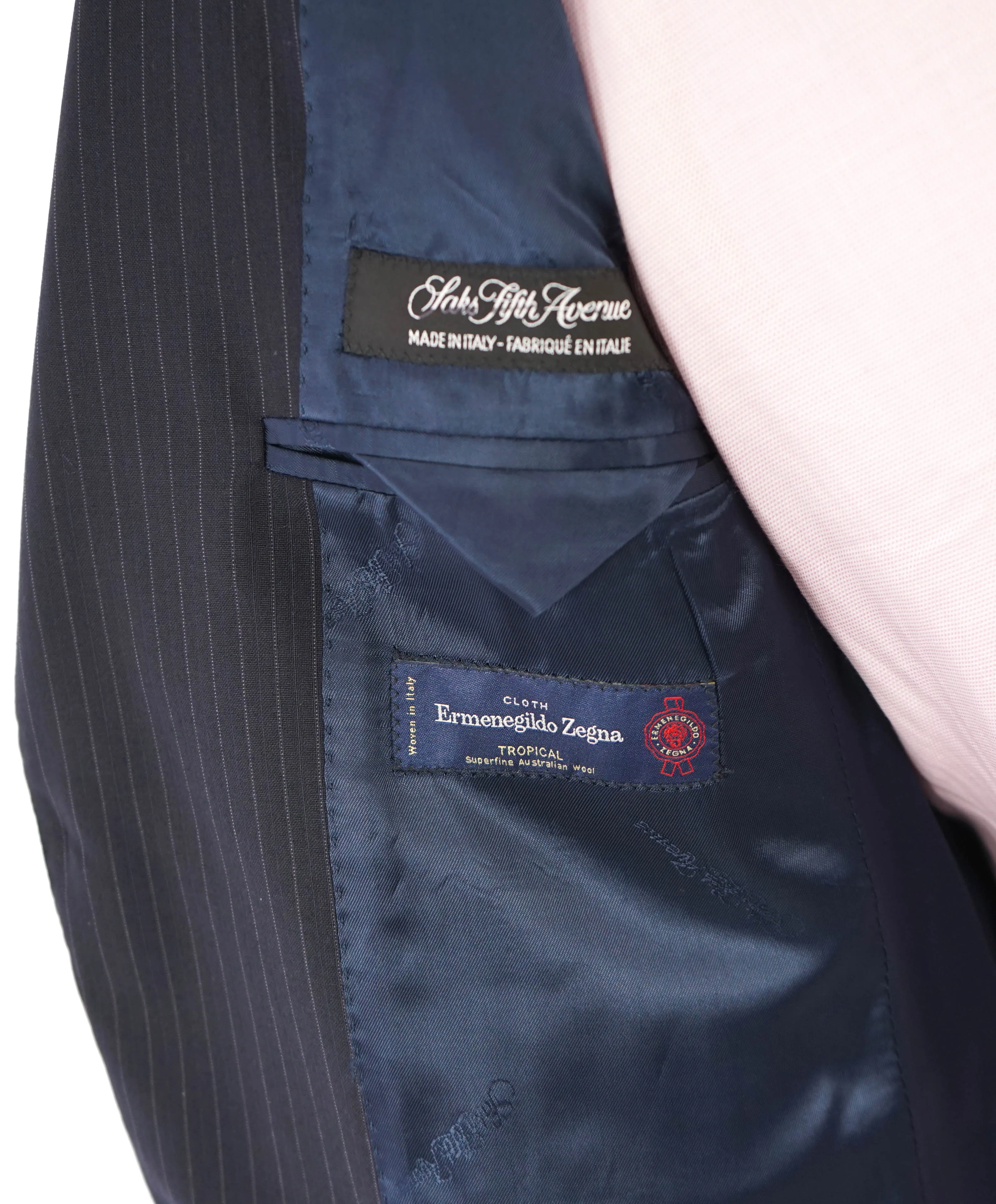ERMENEGILDO ZEGNA - By SAKS FIFTH AVENUE "Slim" Chalk Stripe Suit - 38R