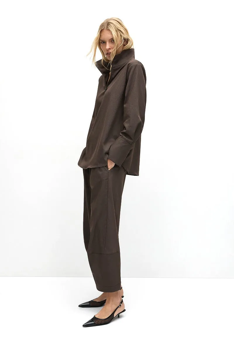 F416 8632 HALF ZIP BLOUSE