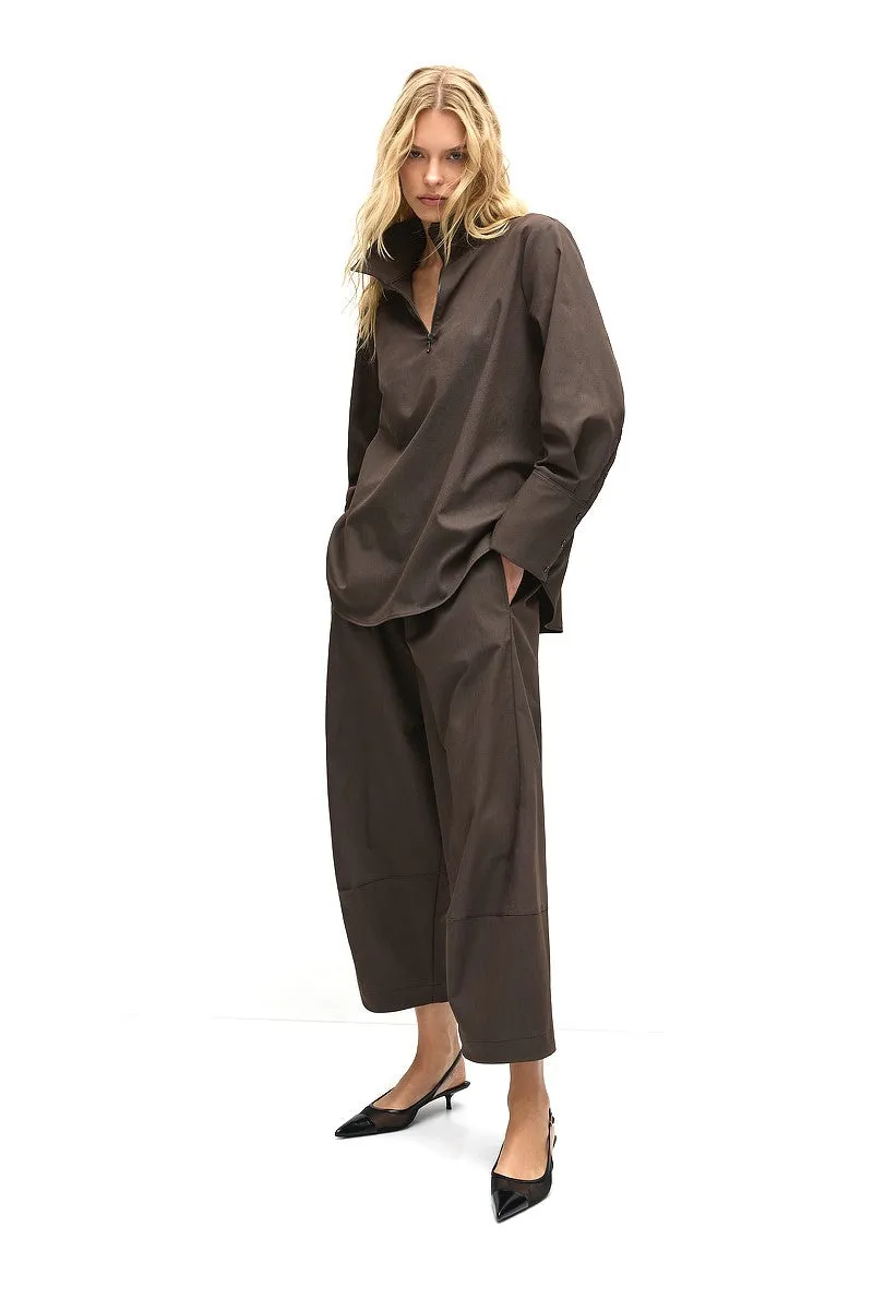 F416 8632 HALF ZIP BLOUSE