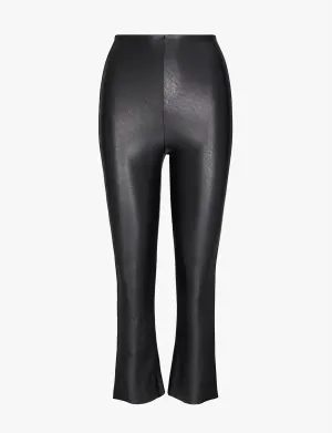 FAUX LEATHER CROP FLARE