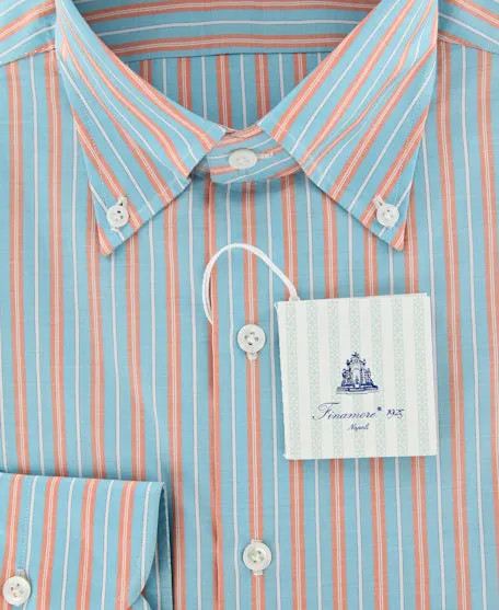 Finamore Napoli Light Blue Shirt – Size: 16 US / 41 EU