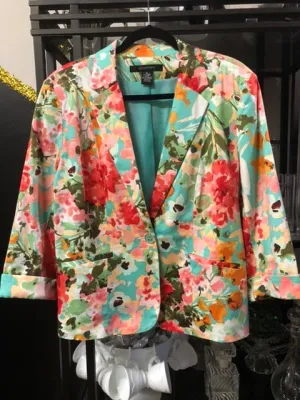 FLORAL BLAZER, size XL  #3020