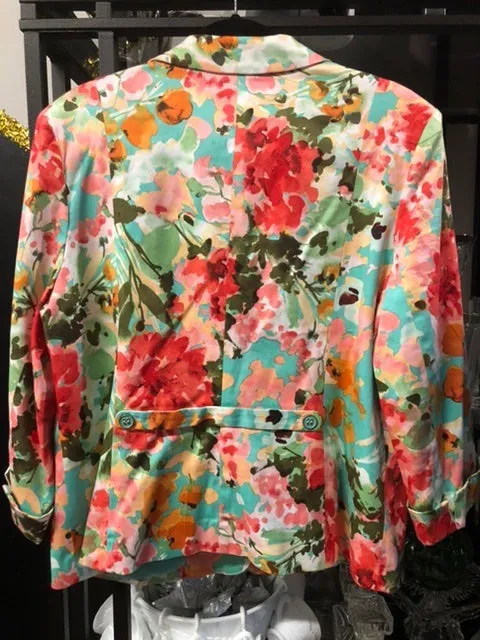FLORAL BLAZER, size XL  #3020