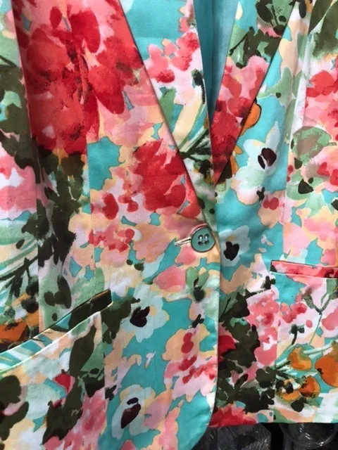 FLORAL BLAZER, size XL  #3020