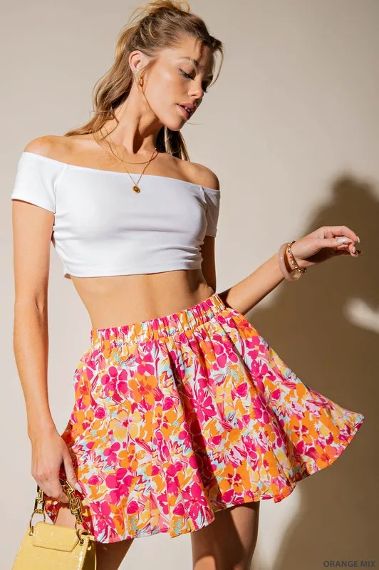 Floral Print Flowy Shorts